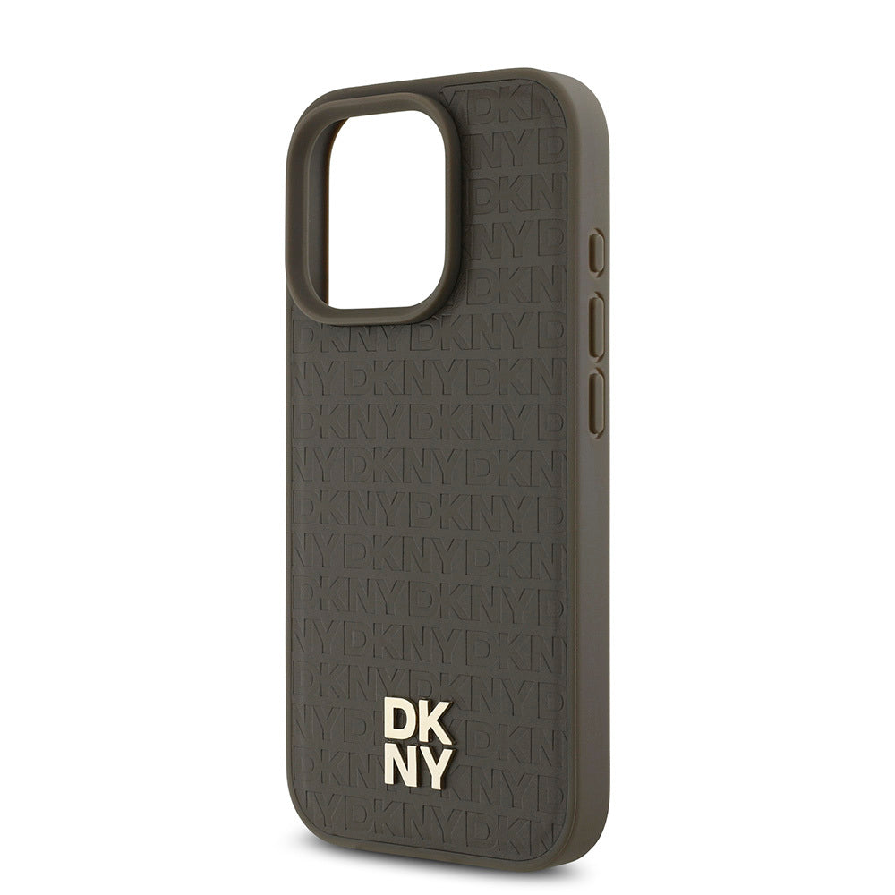 iPhone 16 Pro Max Kılıf DKNY Orjinal Lisanslı M-safe Şarj Özellikli 3D Yazılı Repeat Pattern Kapak