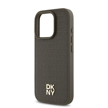 iPhone 16 Pro Max Kılıf DKNY Orjinal Lisanslı M-safe Şarj Özellikli 3D Yazılı Repeat Pattern Kapak