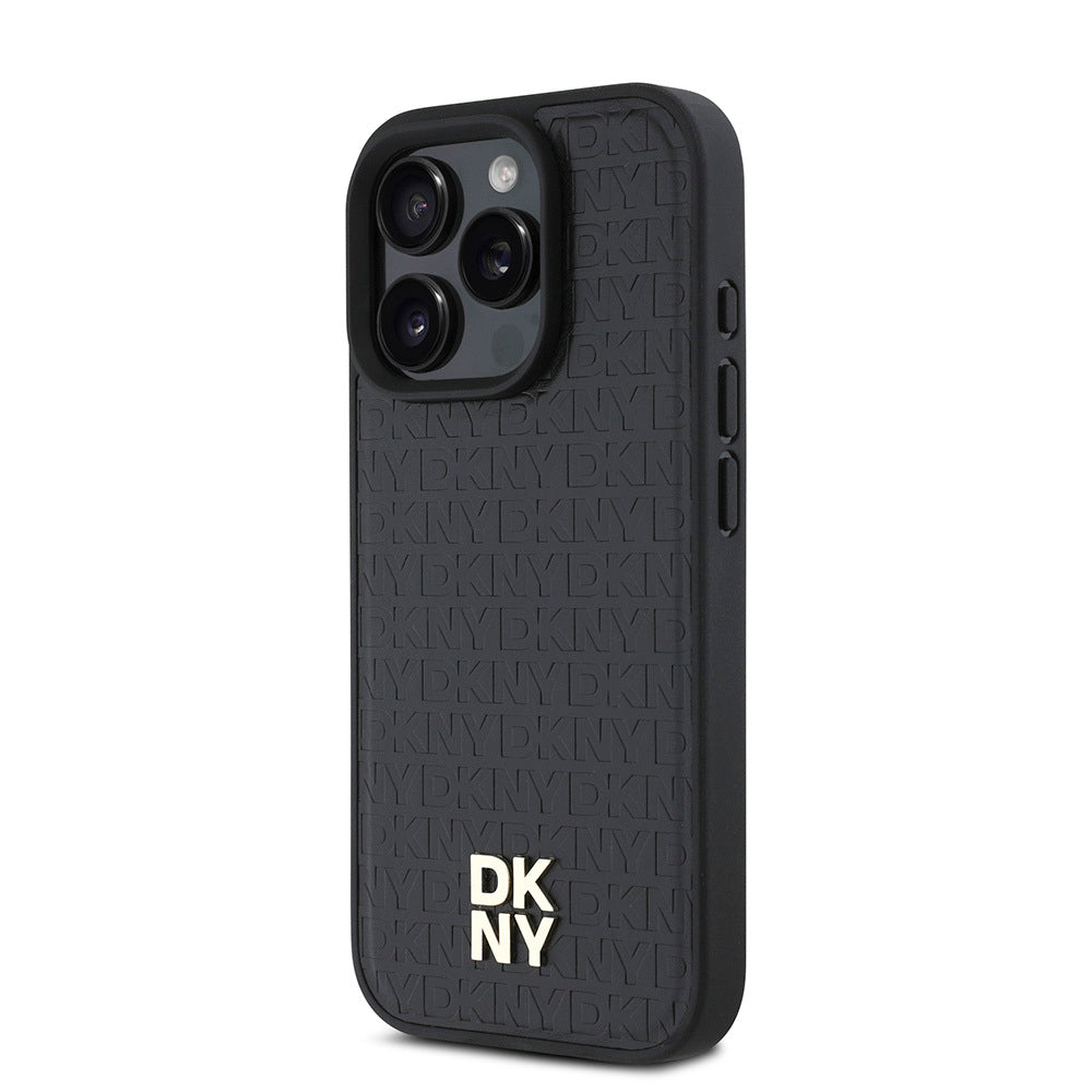 iPhone 16 Pro Max Kılıf DKNY Orjinal Lisanslı M-safe Şarj Özellikli 3D Yazılı Repeat Pattern Kapak