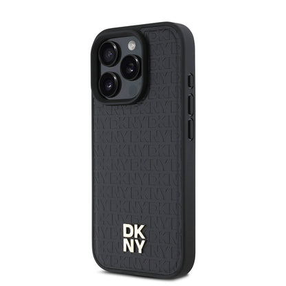 iPhone 16 Pro Max Kılıf DKNY Orjinal Lisanslı M-safe Şarj Özellikli 3D Yazılı Repeat Pattern Kapak