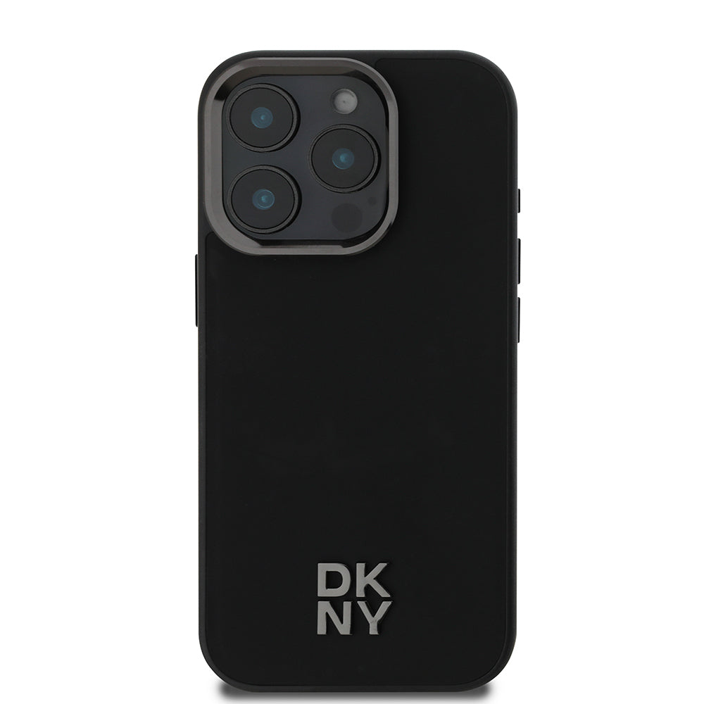 iPhone 16 Pro Max Kılıf DKNY Orjinal Lisanslı M-safe Şarj Özellikli Metal Logolu PU Deri Plain Kapak