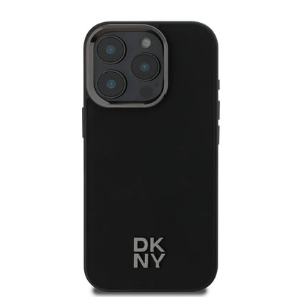 iPhone 16 Pro Max Kılıf DKNY Orjinal Lisanslı M-safe Şarj Özellikli Metal Logolu PU Deri Plain Kapak