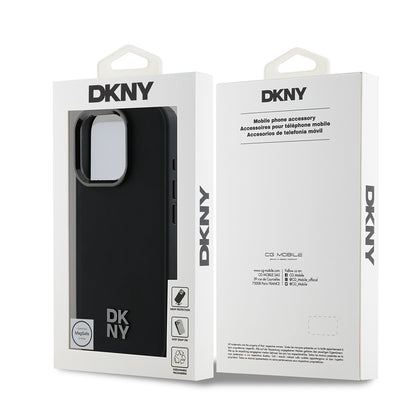 iPhone 16 Pro Max Kılıf DKNY Orjinal Lisanslı M-safe Şarj Özellikli Metal Logolu PU Deri Plain Kapak