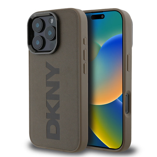 iPhone 16 Pro Max Kılıf DKNY Orjinal Lisanslı M-safe Şarj Özellikli PU Deri Plain Kapak