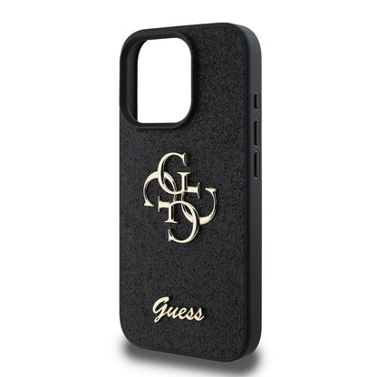 iPhone 16 Pro Max Kılıf Guess Orjinal Lisanslı 4G Büyük Metal Logolu Glitter Kapak
