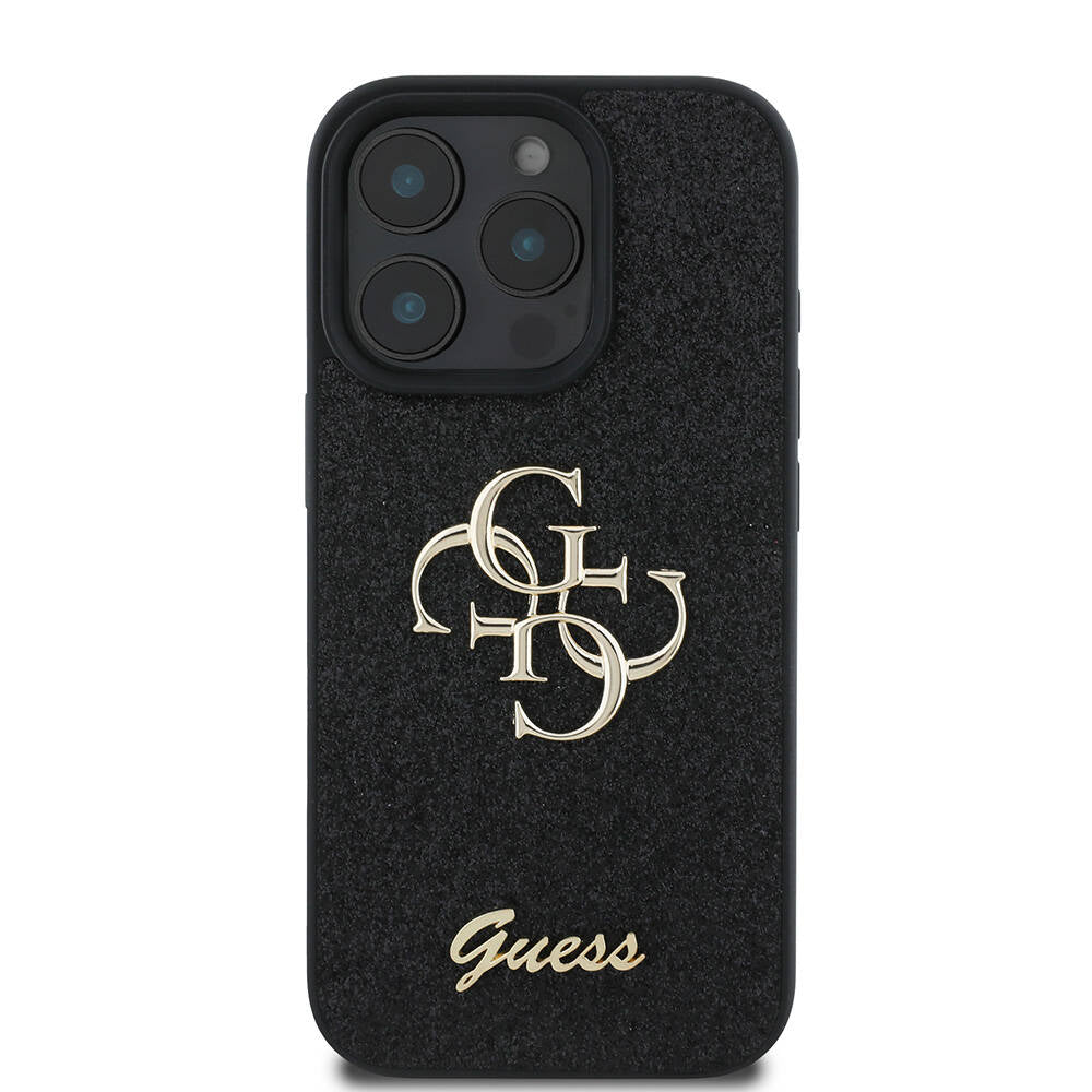 iPhone 16 Pro Max Kılıf Guess Orjinal Lisanslı 4G Büyük Metal Logolu Glitter Kapak