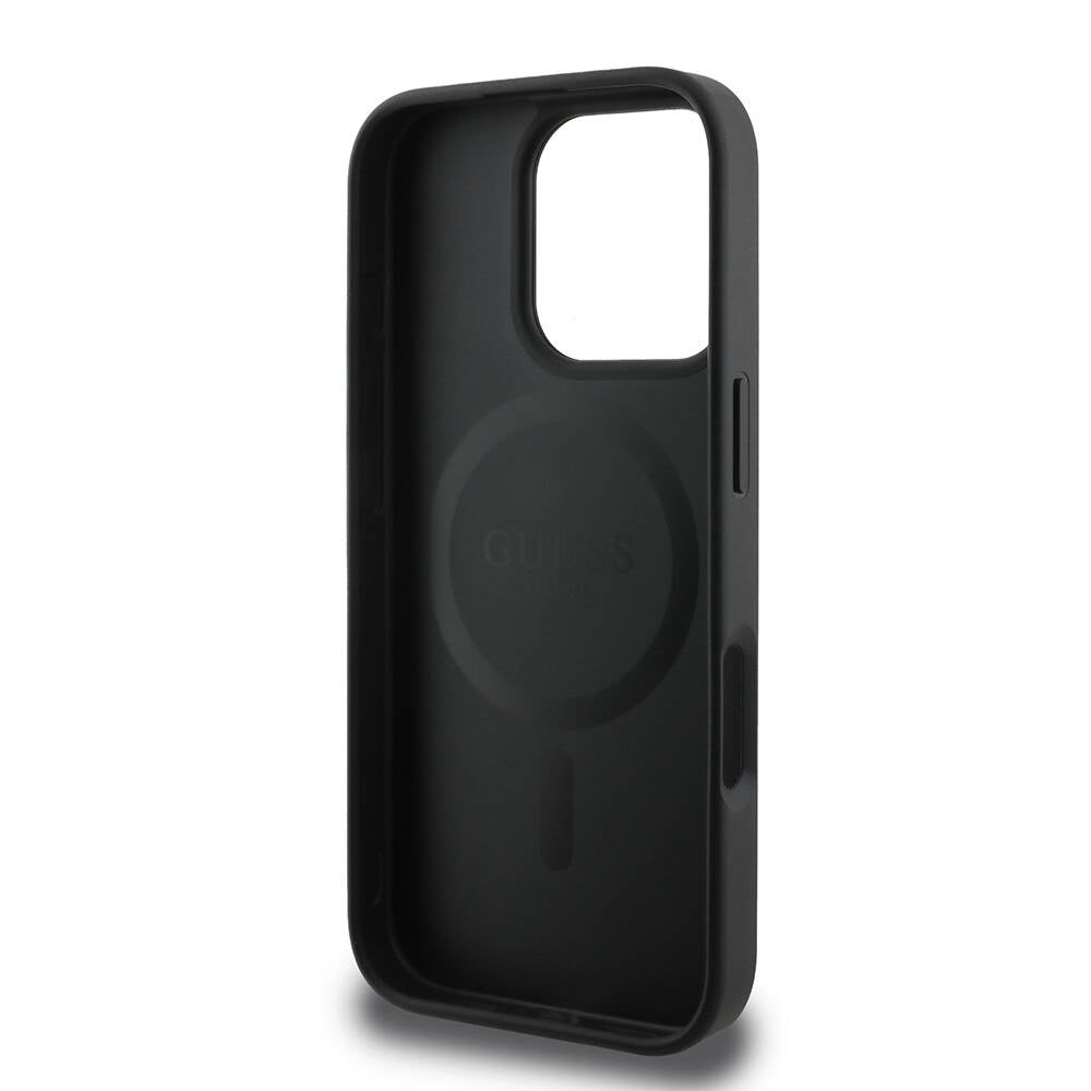iPhone 16 Pro Max Kılıf Guess Orjinal Lisanslı M-safe Şarj Özellikli 4G Şerit Tasarımlı Printed Kapak