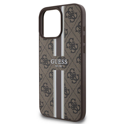 iPhone 16 Pro Max Kılıf Guess Orjinal Lisanslı M-safe Şarj Özellikli 4G Şerit Tasarımlı Printed Kapak