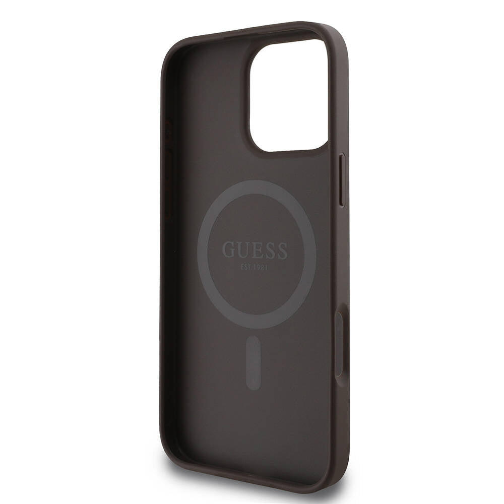 iPhone 16 Pro Max Kılıf Guess Orjinal Lisanslı M-safe Şarj Özellikli 4G Şerit Tasarımlı Printed Kapak