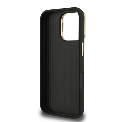 iPhone 16 Pro Max Kılıf Guess Orjinal Lisanslı Grained Yazı Logolu Kamera Standlı Kapak