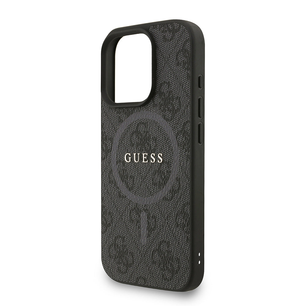 iPhone 16 Pro Max Kılıf Guess Orjinal Lisanslı M-safe Şarj Özellikli PU Deri Bilek Askı İpli Yazı Logolu Kapak