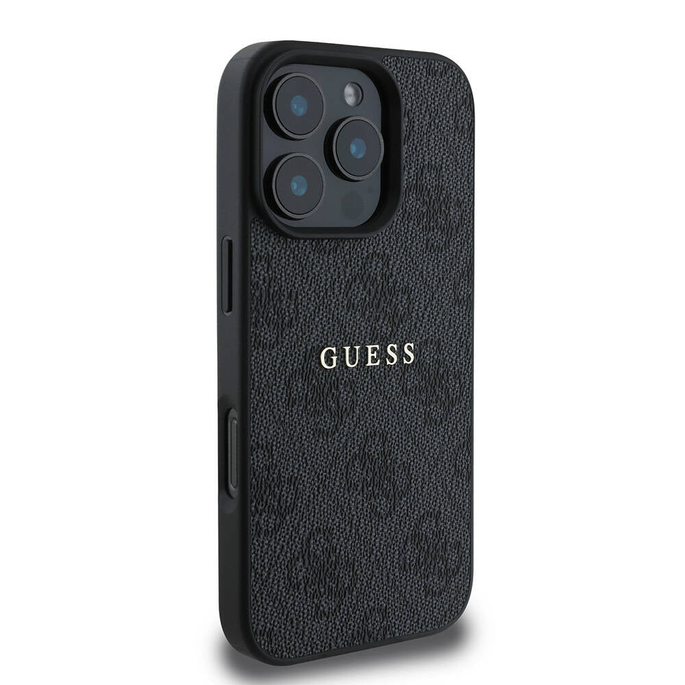 iPhone 16 Pro Max Kılıf Guess Orjinal Lisanslı M-safe Şarj Özellikli 4G Desenli Yazı Logolu Kapak