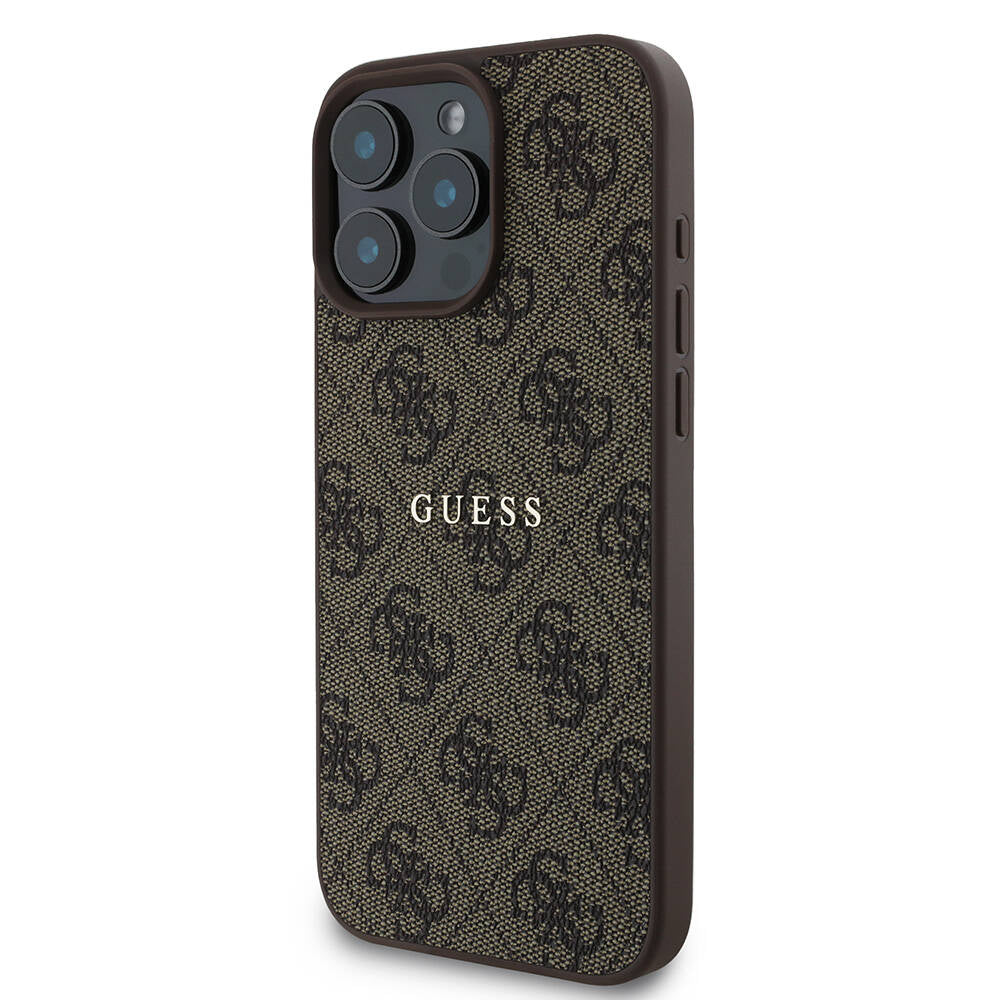 iPhone 16 Pro Max Kılıf Guess Orjinal Lisanslı M-safe Şarj Özellikli 4G Desenli Yazı Logolu Kapak