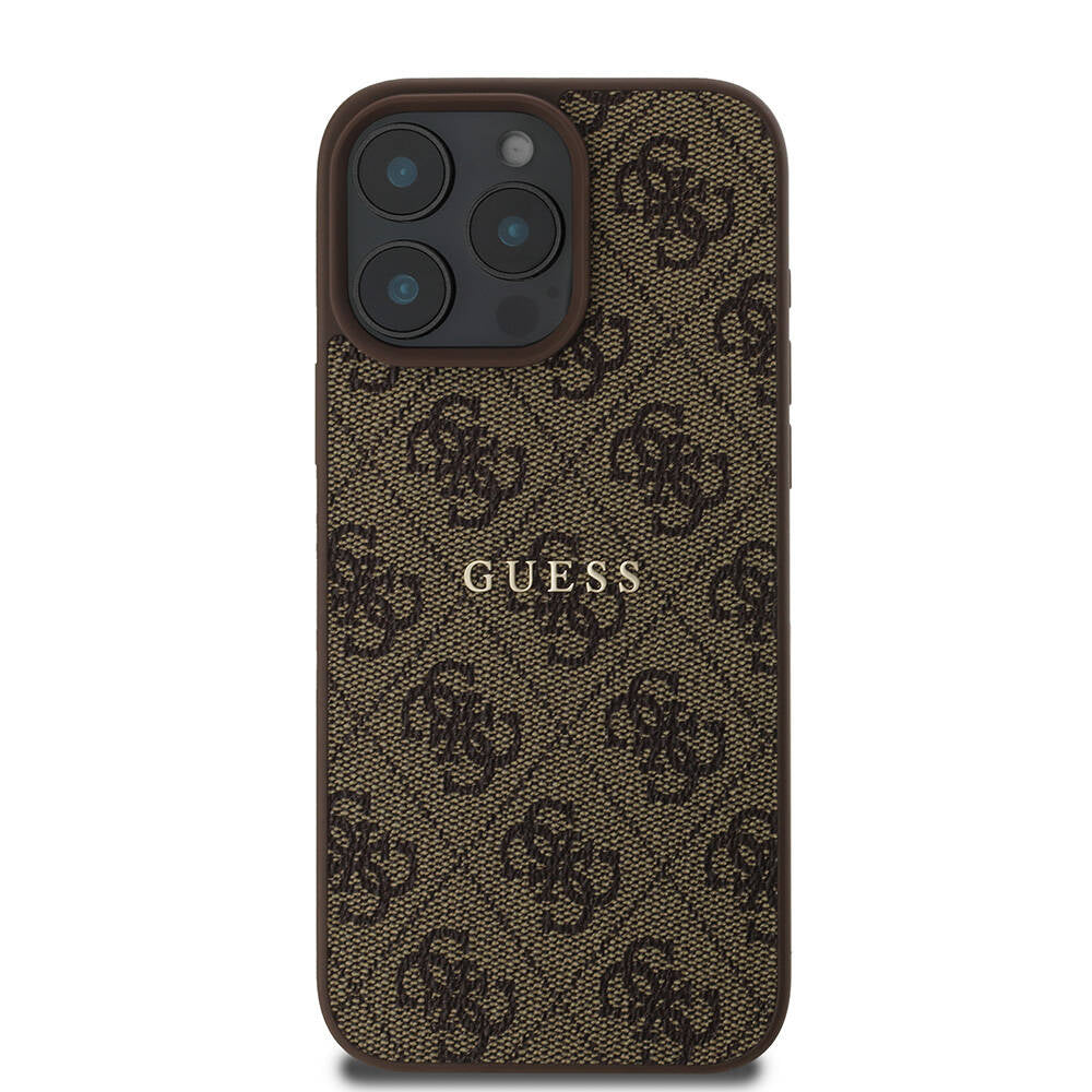 iPhone 16 Pro Max Kılıf Guess Orjinal Lisanslı M-safe Şarj Özellikli 4G Desenli Yazı Logolu Kapak