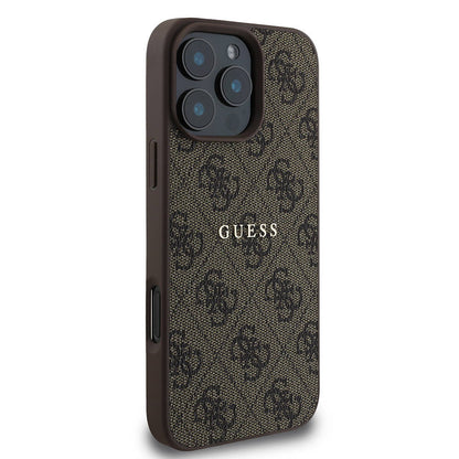 iPhone 16 Pro Max Kılıf Guess Orjinal Lisanslı M-safe Şarj Özellikli 4G Desenli Yazı Logolu Kapak