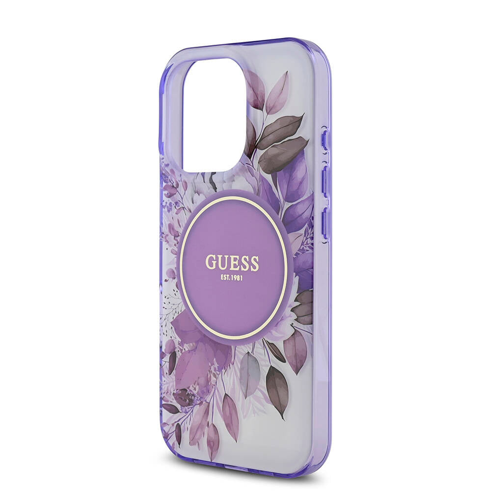 iPhone 16 Pro Max Kılıf Guess Orjinal Lisanslı M-safe Şarj Özellikli Flower Tonal Circle Kapak