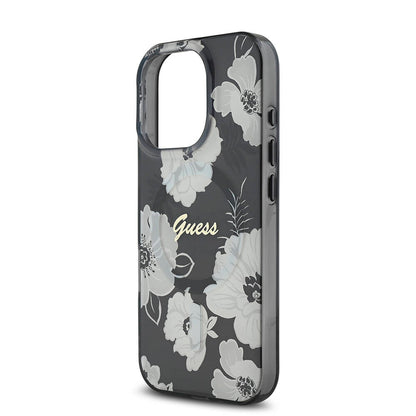 iPhone 16 Pro Max Kılıf Guess Orjinal Lisanslı M-safe Şarj Özellikli Flower Tone On Tone Ring Kapak