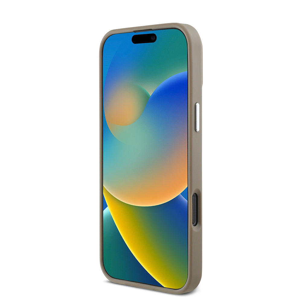 iPhone 16 Pro Max Kılıf Guess Orjinal Lisanslı M-safe Şarj Özellikli Grained Triangle Kapak