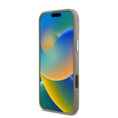 iPhone 16 Pro Max Kılıf Guess Orjinal Lisanslı M-safe Şarj Özellikli Grained Triangle Kapak