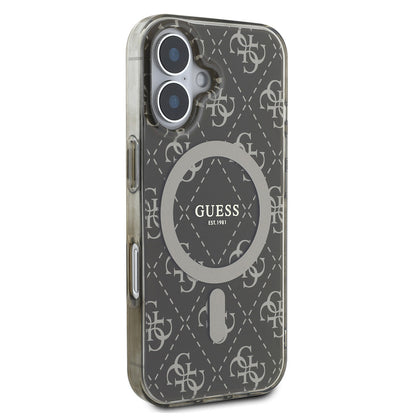 iPhone 16 Pro Max Kılıf Guess Orjinal Lisanslı M-safe Şarj Özellikli IML Baskılı Klasik Logolu 4G Desenli Kapak