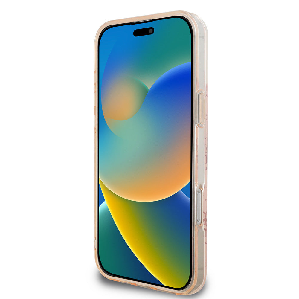 iPhone 16 Pro Max Kılıf Guess Orjinal Lisanslı M-safe Şarj Özellikli IML Baskılı Klasik Logolu 4G Desenli Kapak