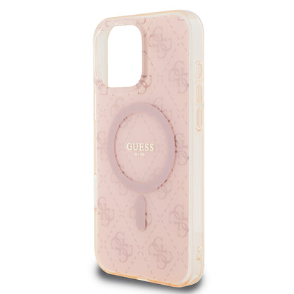 iPhone 16 Pro Max Kılıf Guess Orjinal Lisanslı M-safe Şarj Özellikli IML Baskılı Klasik Logolu 4G Desenli Kapak