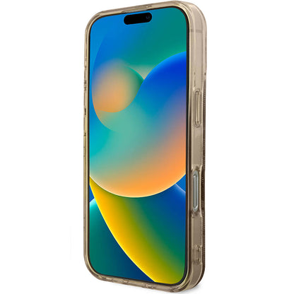 iPhone 16 Pro Max Kılıf Guess Orjinal Lisanslı M-safe Şarj Özellikli IML Peony ve 4G Desenli Klasik Logolu Kapak