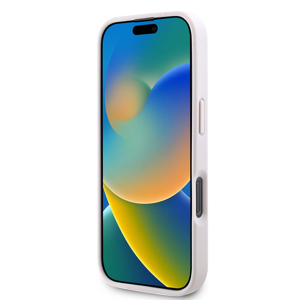 iPhone 16 Pro Max Kılıf Guess Orjinal Lisanslı M-safe Şarj Özellikli PU Deri 4G Desenli Taşlı Üçgen Logolu Kapak