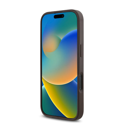 iPhone 16 Pro Max Kılıf Guess Orjinal Lisanslı M-safe Şarj Özellikli PU Üçgen Logo 4G Desenli Kapak