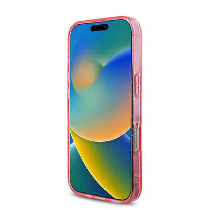 iPhone 16 Pro Max Kılıf Guess Orjinal Lisanslı M-safe Şarj Özellikli Simli Silikon İnci Bileklikli Kapak