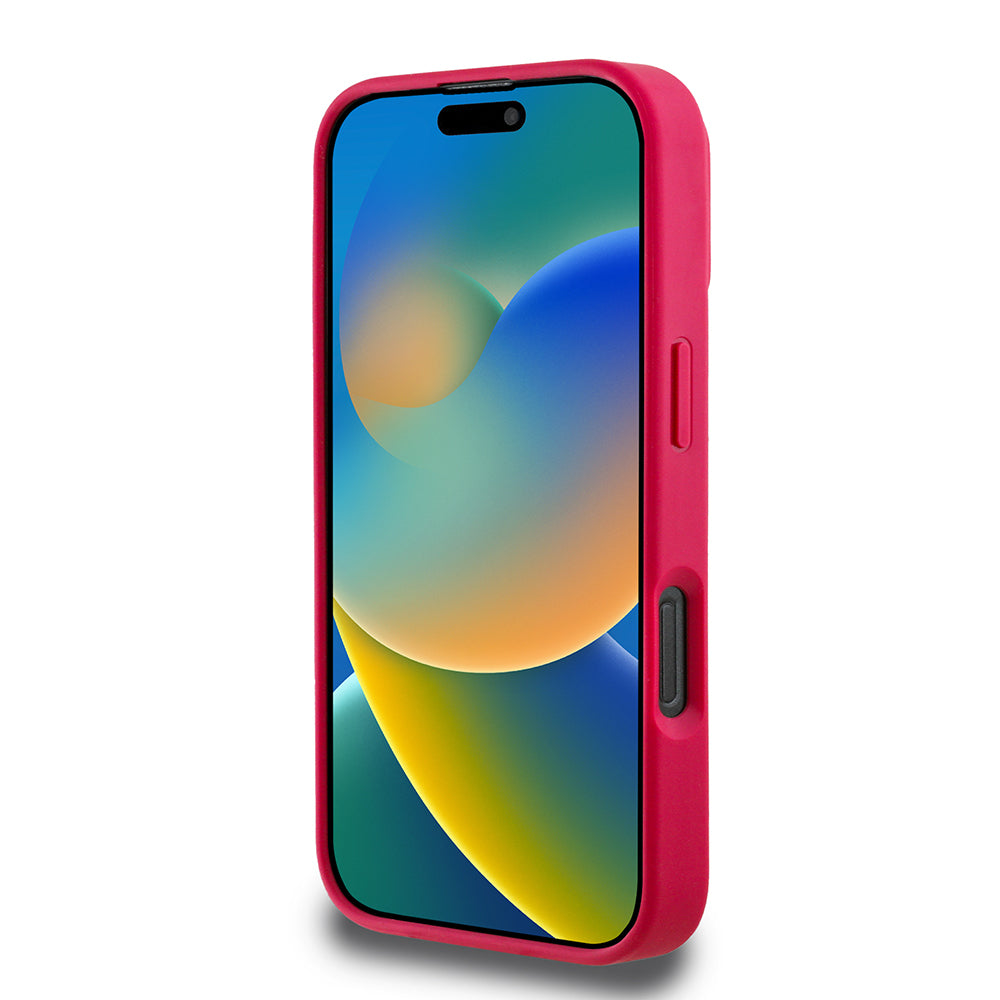 iPhone 16 Pro Max Kılıf Guess Orjinal Lisanslı M-safe Şarj Özellikli Taneli Çiçek Tasarımlı Metal Yazı Logolu Kapak