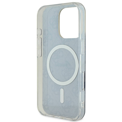 iPhone 16 Pro Max Kılıf Guess Orjinal Lisanslı M-safe Şarj Özellikli Yazı Logolu 4G Desenli Kapak