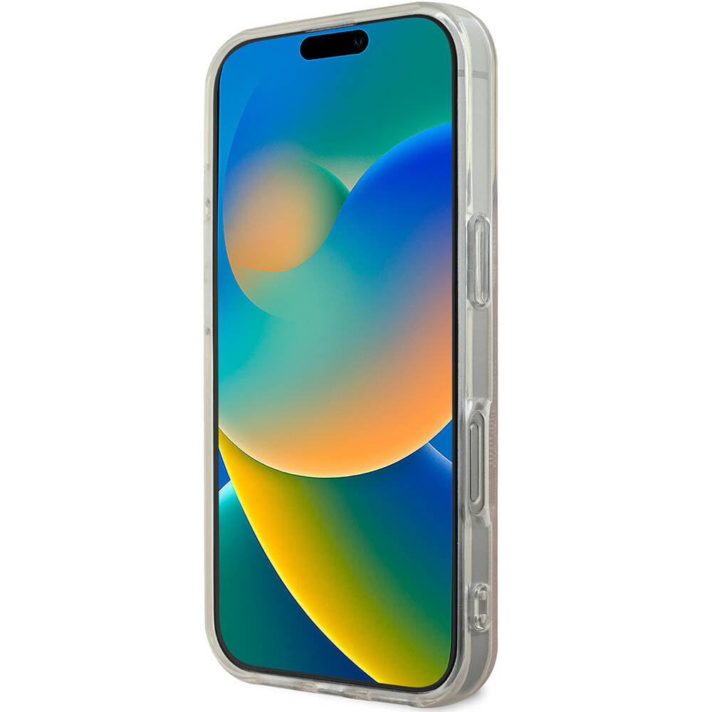 iPhone 16 Pro Max Kılıf Guess Orjinal Lisanslı M-safe Şarj Özellikli Yazı Logolu 4G Desenli Kapak