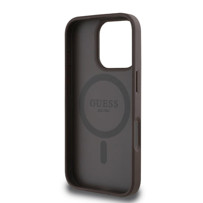 iPhone 16 Pro Max Kılıf Guess Orjinal Lisanslı M-safe Şarj Özellikli Yazı Logolu Circle Classic Kapak