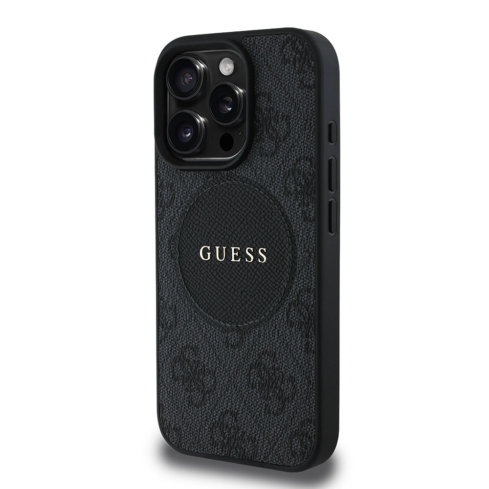 iPhone 16 Pro Max Kılıf Guess Orjinal Lisanslı M-safe Şarj Özellikli Yazı Logolu Circle Classic Kapak