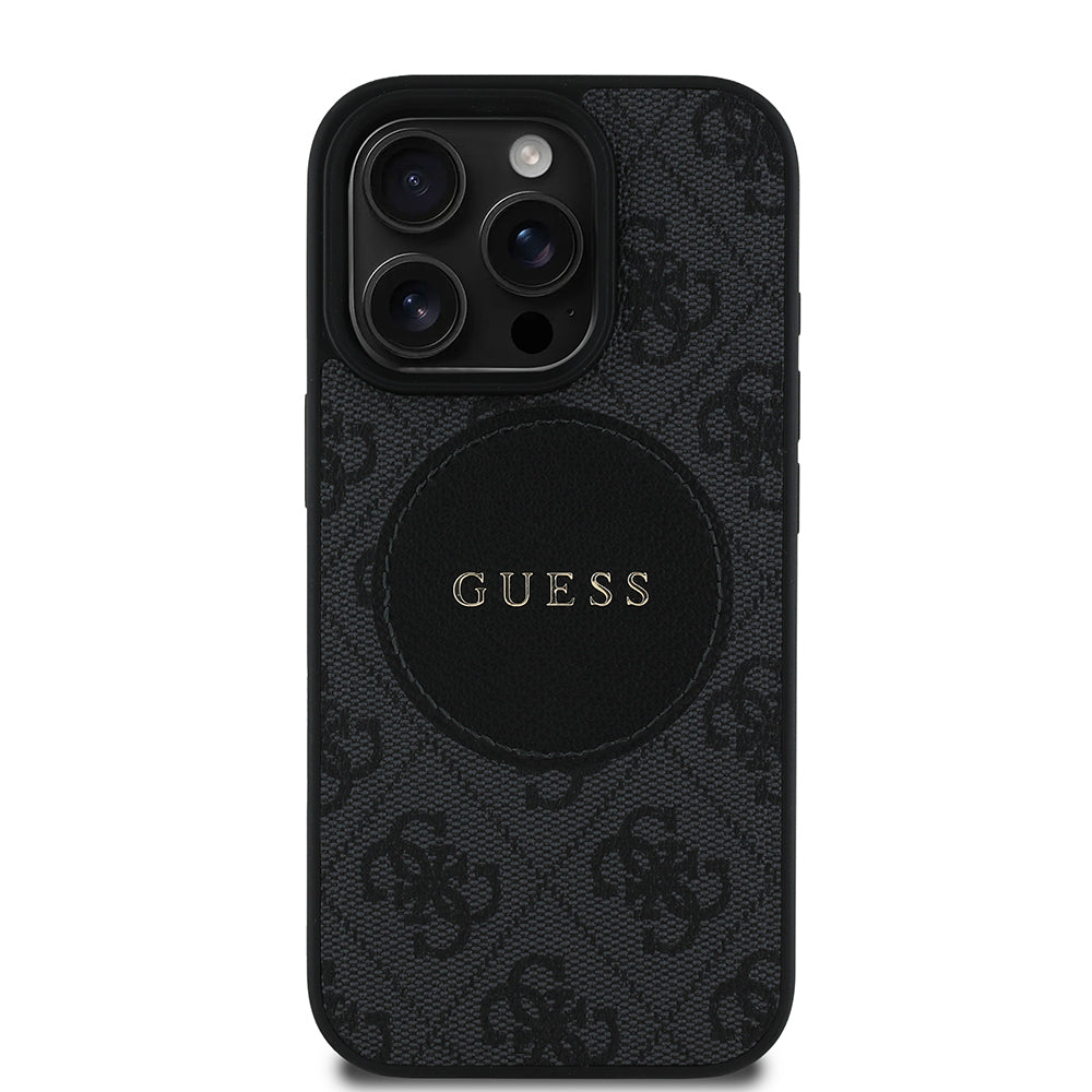 iPhone 16 Pro Max Kılıf Guess Orjinal Lisanslı M-safe Şarj Özellikli Yazı Logolu Circle Classic Kapak