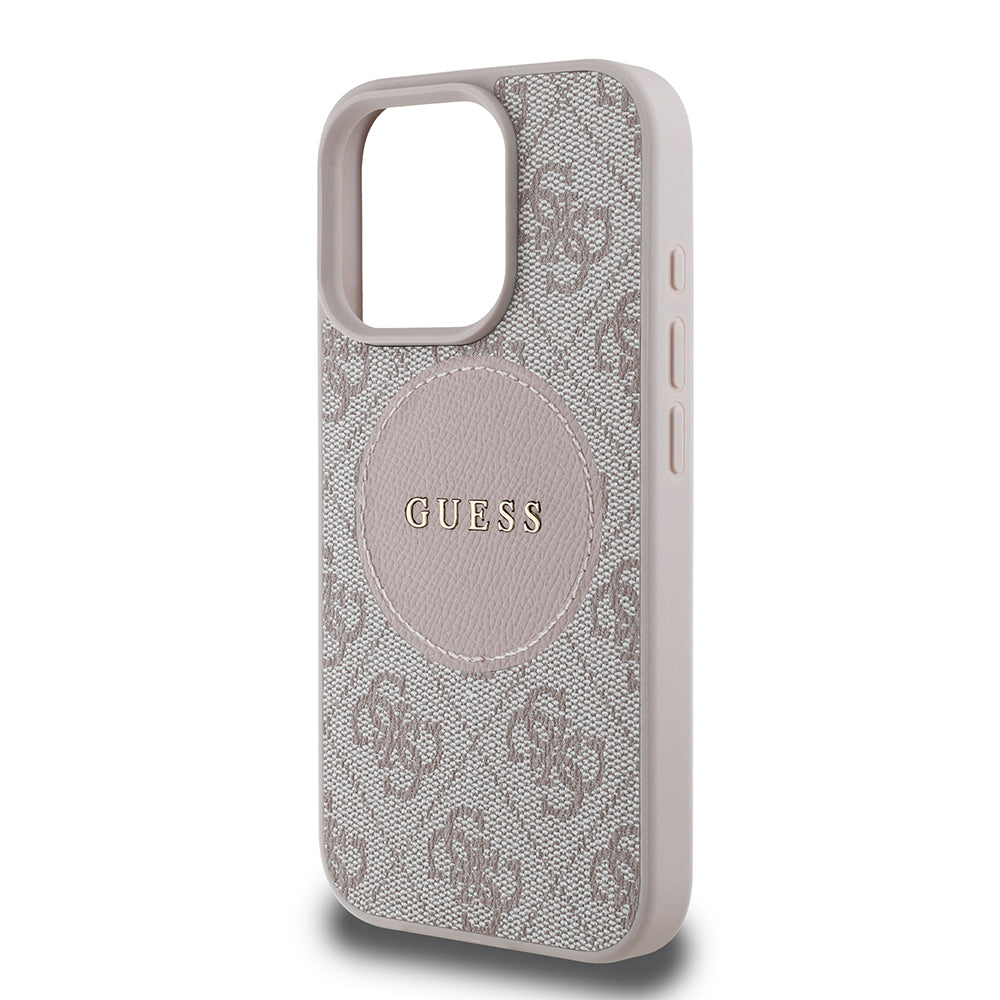 iPhone 16 Pro Max Kılıf Guess Orjinal Lisanslı M-safe Şarj Özellikli Yazı Logolu Circle Classic Kapak