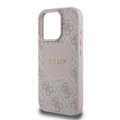 iPhone 16 Pro Max Kılıf Guess Orjinal Lisanslı M-safe Şarj Özellikli Yazı Logolu Circle Classic Kapak