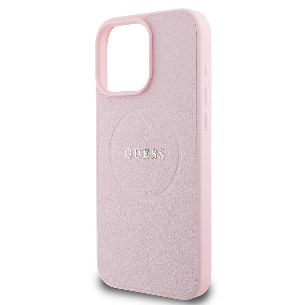 iPhone 16 Pro Max Kılıf Guess Orjinal Lisanslı M-safe Şarj Özellikli Yazı Logolu Grained Kapak