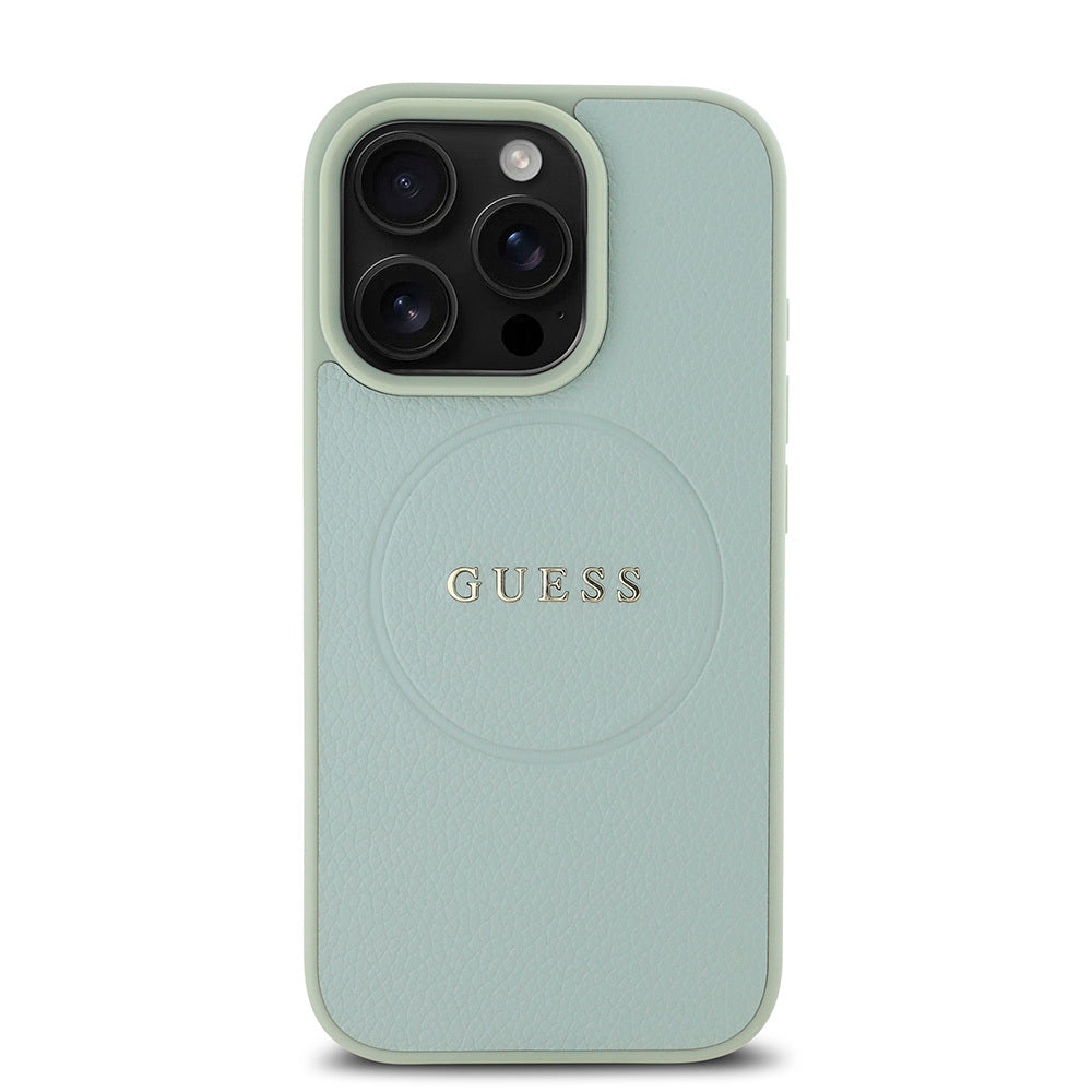 iPhone 16 Pro Max Kılıf Guess Orjinal Lisanslı M-safe Şarj Özellikli Yazı Logolu Grained Kapak