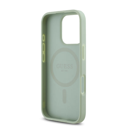 iPhone 16 Pro Max Kılıf Guess Orjinal Lisanslı M-safe Şarj Özellikli Yazı Logolu Grained Kapak