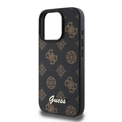 iPhone 16 Pro Max Kılıf Guess Orjinal Lisanslı M-safe Şarj Özellikli Yazı Logolu Peony Kapak