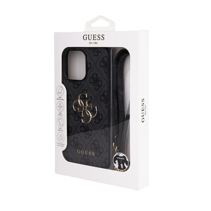 iPhone 16 Pro Max Kılıf Guess Orjinal Lisanslı PU Deri 4G Büyük Metal Logolu Çapraz Vücut Askılı Kapak