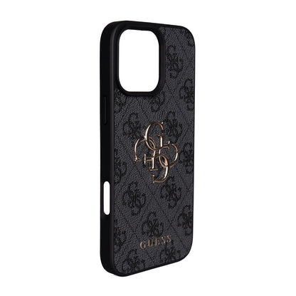 iPhone 16 Pro Max Kılıf Guess Orjinal Lisanslı PU Deri 4G Büyük Metal Logolu Çapraz Vücut Askılı Kapak