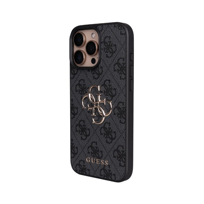 iPhone 16 Pro Max Kılıf Guess Orjinal Lisanslı PU Deri 4G Büyük Metal Logolu Çapraz Vücut Askılı Kapak