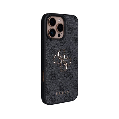 iPhone 16 Pro Max Kılıf Guess Orjinal Lisanslı PU Deri 4G Büyük Metal Logolu Çapraz Vücut Askılı Kapak