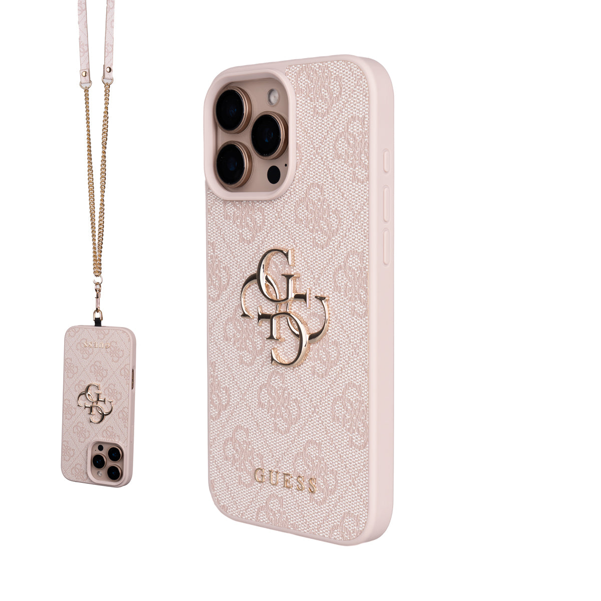iPhone 16 Pro Max Kılıf Guess Orjinal Lisanslı PU Deri 4G Büyük Metal Logolu Çapraz Vücut Askılı Kapak