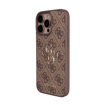 iPhone 16 Pro Max Kılıf Guess Orjinal Lisanslı PU Deri 4G Büyük Metal Logolu Çapraz Vücut Askılı Kapak