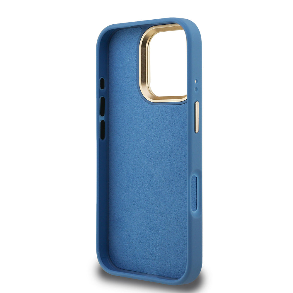 iPhone 16 Pro Max Kılıf Guess Orjinal Lisanslı PU Deri 4G Desenli Metal Büyük 4G ve Yazı Logolu Kamera Standlı Kapak