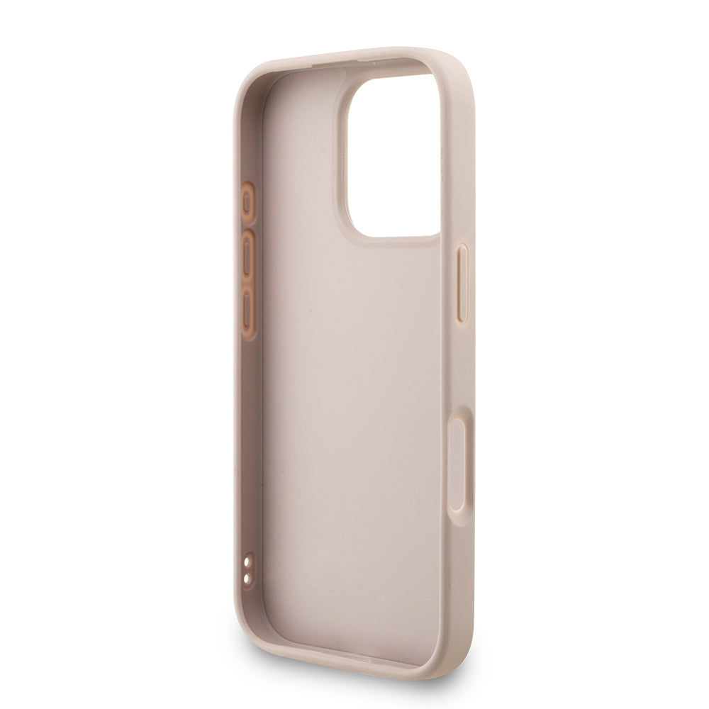 iPhone 16 Pro Max Kılıf Guess Orjinal Lisanslı PU Deri Bilek Askı İpli Metal Büyük 4G ve Yazı Logolu Kapak